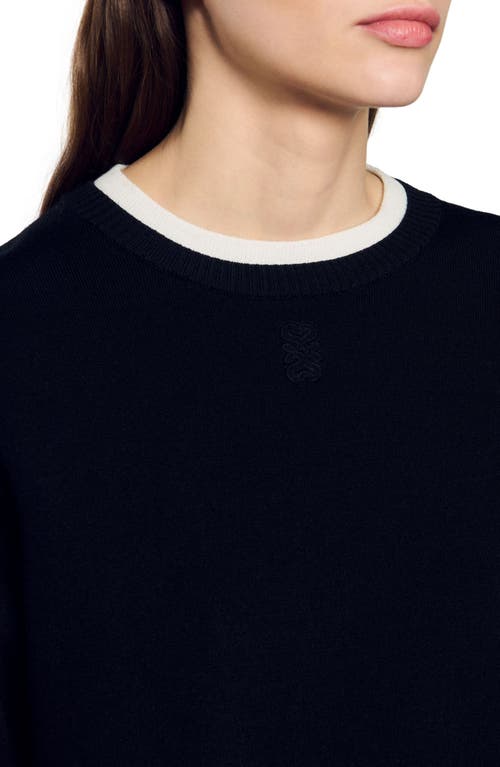 Shop Sandro Wool Blend Sweater In Black