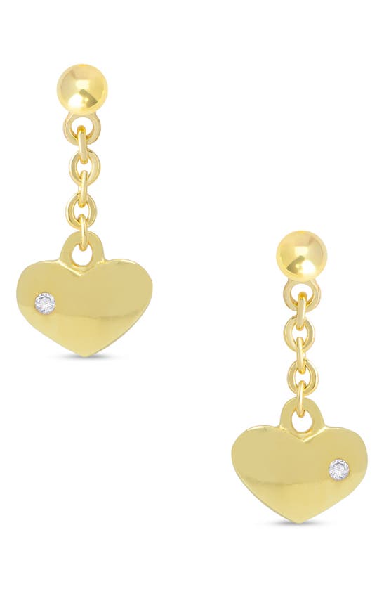 Shop Lily Nily Kids' Heart Drop Earrings In Gold