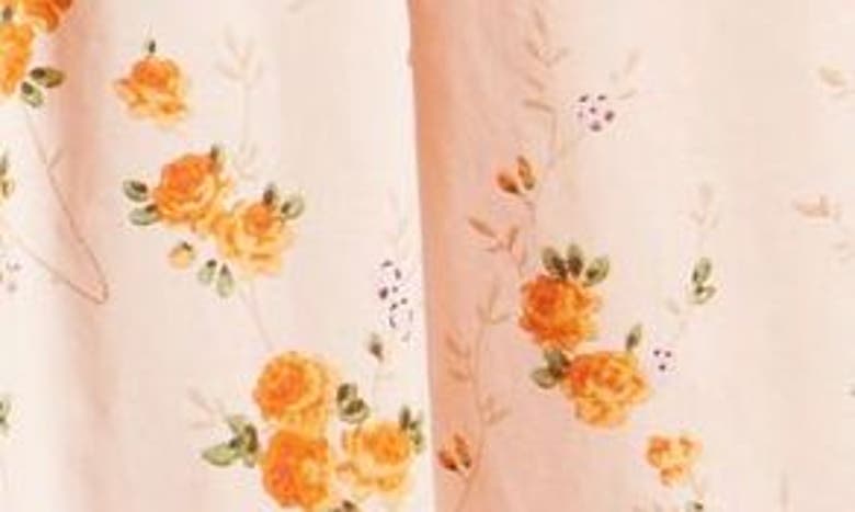 Shop Loveshackfancy Luxie Floral Strapless Cotton Dress In Persian Orange