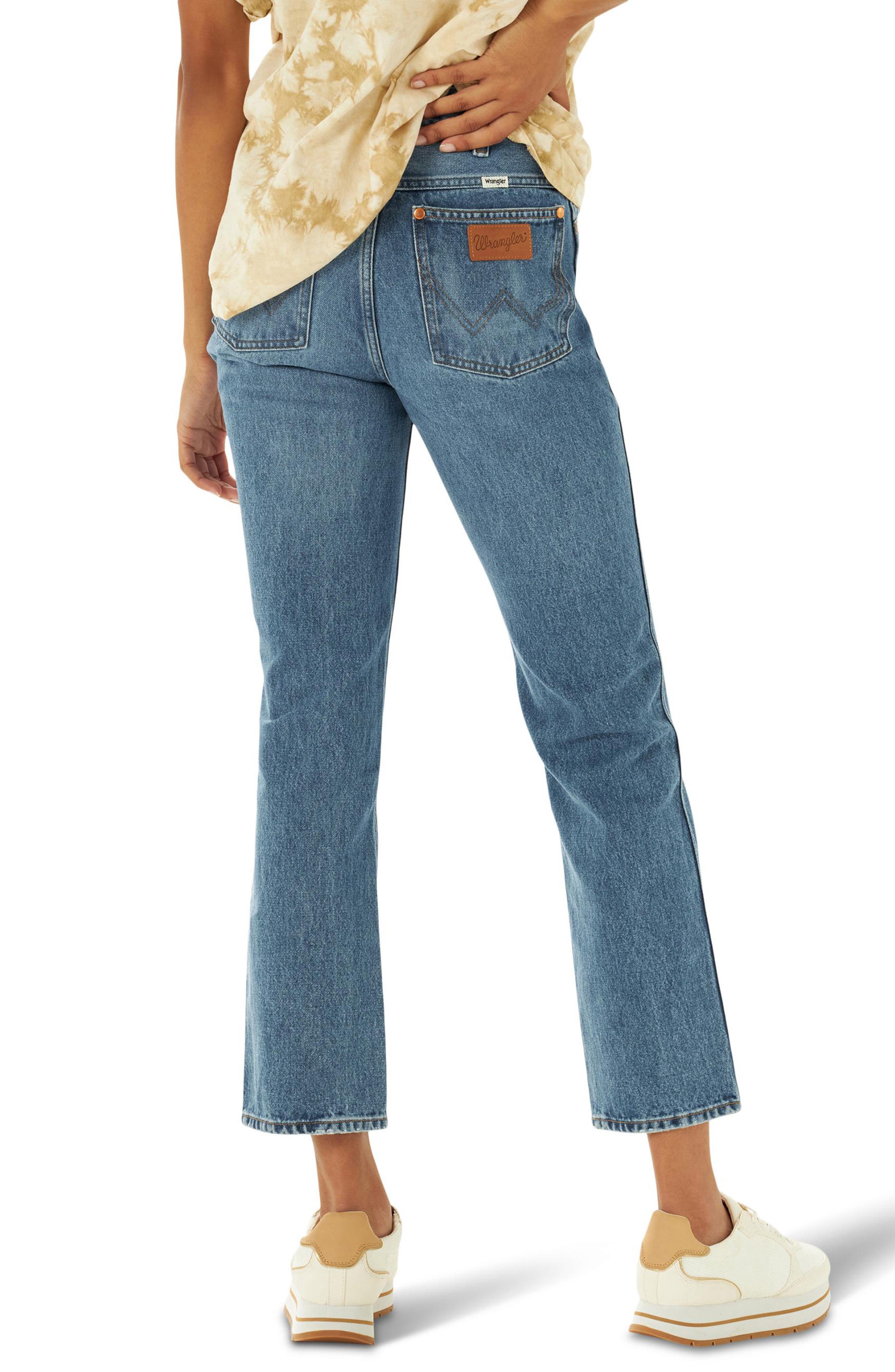 wrangler wild west high waist straight leg ankle jeans