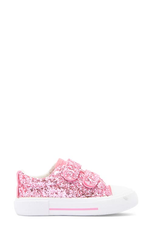 Emma New York Kids' Cap Toe Sneaker In Pink Glitter