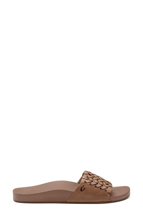 Shop Olukai Kamola Slide Sandal In Tan/tan