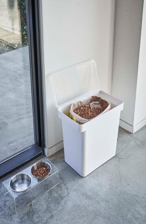 Yamazaki Extra-large Airtight Pet Rolling Food Storage Container In White