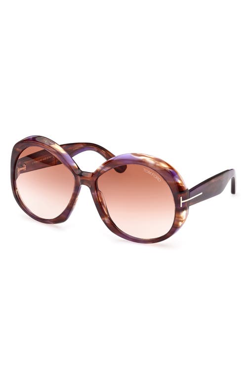 Shop Tom Ford Annabelle 62mm Gradient Oversize Round Sunglasses In Colored Havana/gradient