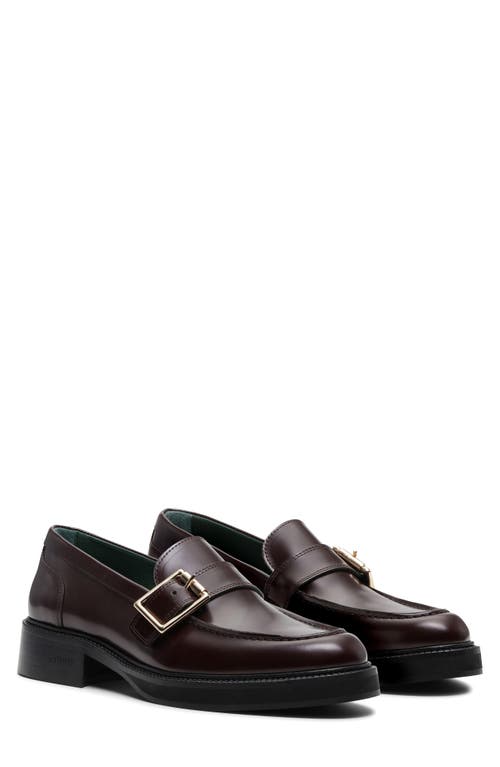 Vinny's Townee Monk Strap Loafer In Burgundy Polido Leather