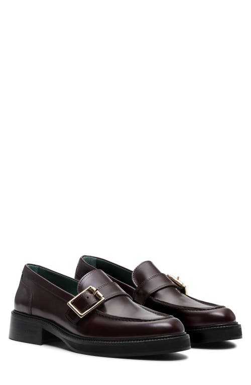 Shop Vinny's Townee Monk Strap Loafer In Burgundy Polido Leather