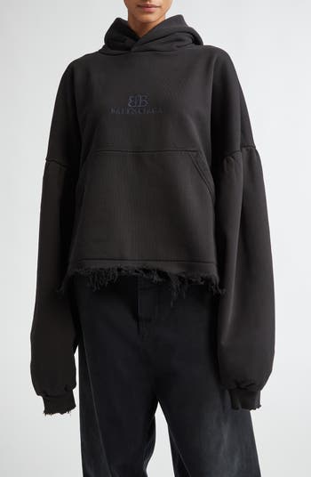 Balenciaga Distressed Cotton Hoodie Nordstrom