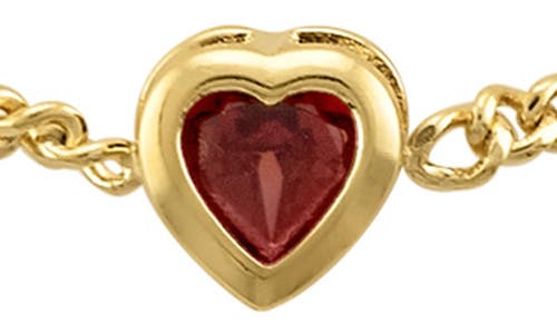 Shop Fzn Heart Charm Bracelet In Garnet