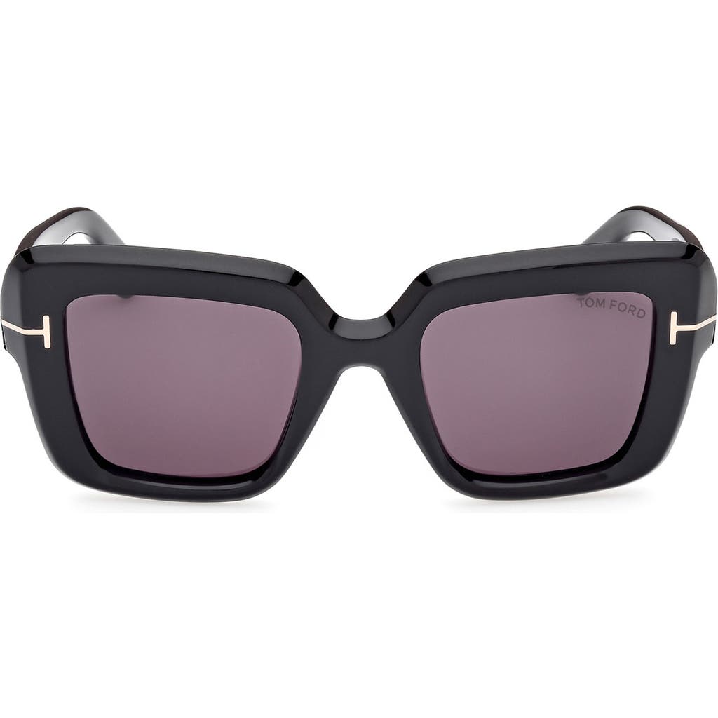 Tom Ford Esme 50mm Square Sunglasses In Black