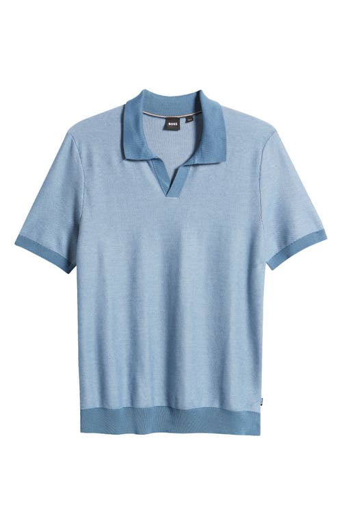 Shop Hugo Boss Boss Tempio Cotton & Lyocell Polo Sweater In Light Blue