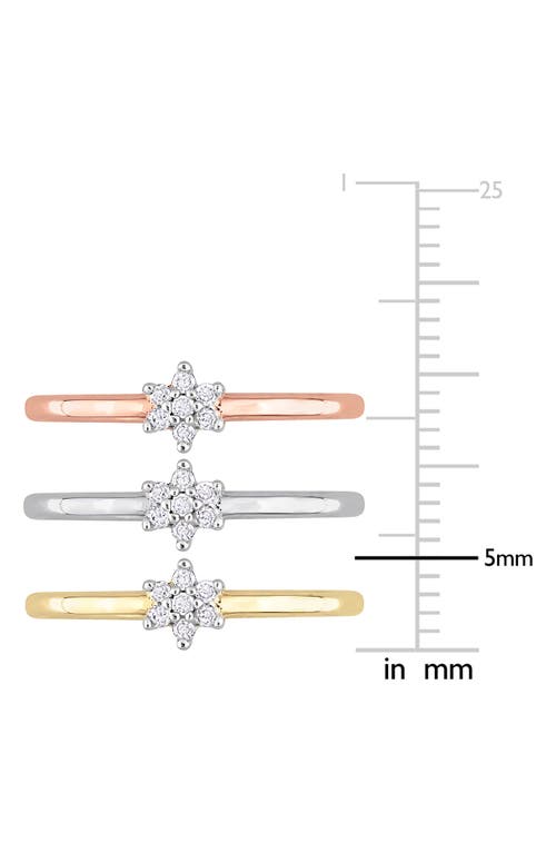 Delmar Set Of 3 Floral Diamond Rings In Multi