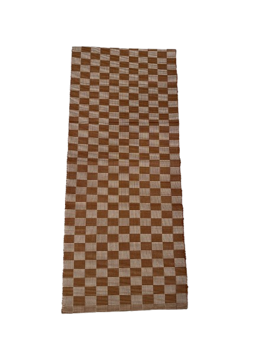 Shop Siafu Home Handloomed Checkered Table Runner In Brown