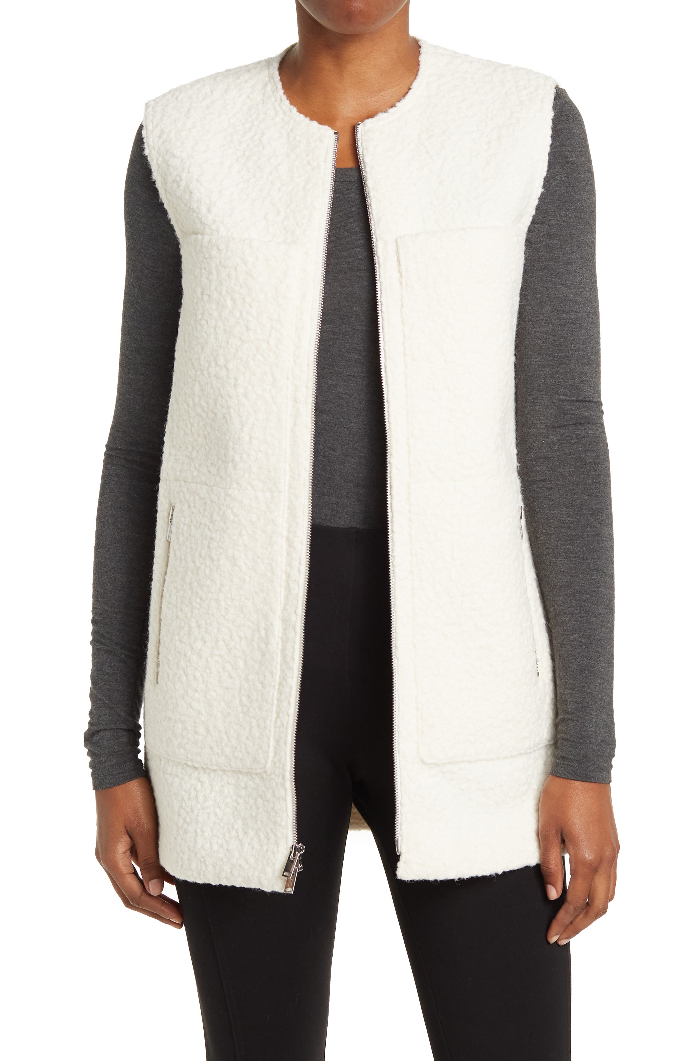 wool long vest womens