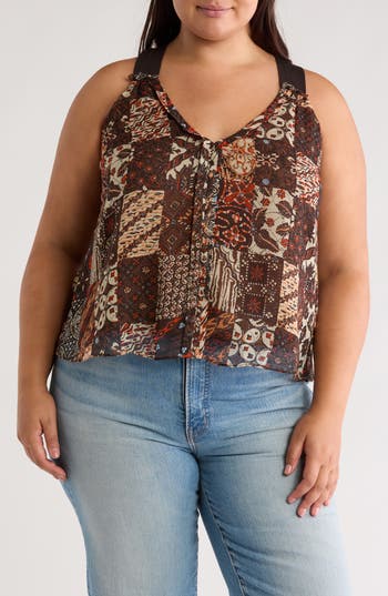 Joie Pri Sleeveless Silk Top In Pinecone Multi