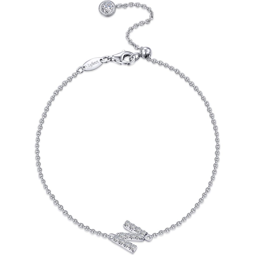 Lafonn Simulated Diamond Pavé Initial Bracelet In Silver/white N
