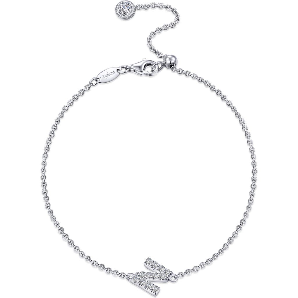 Lafonn Simulated Diamond Pavé Initial Bracelet In Metallic