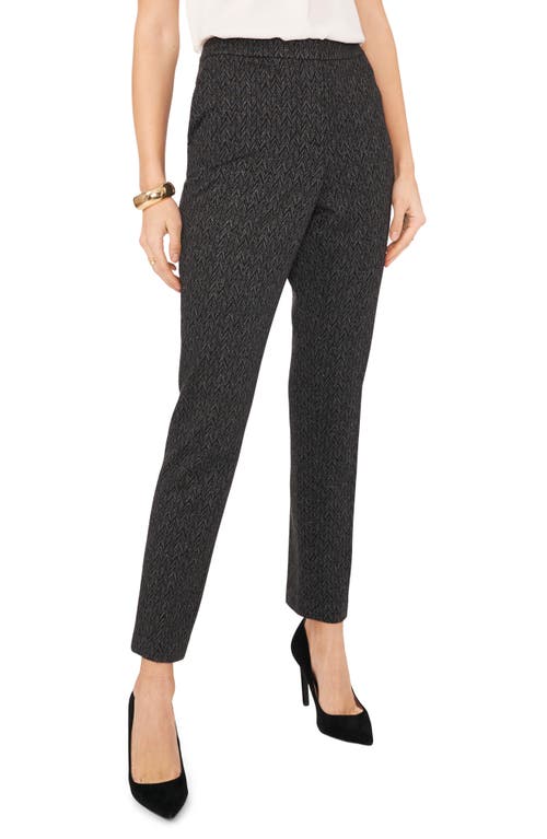 Shop Vince Camuto Herringbone Ankle Pants In Rich Black