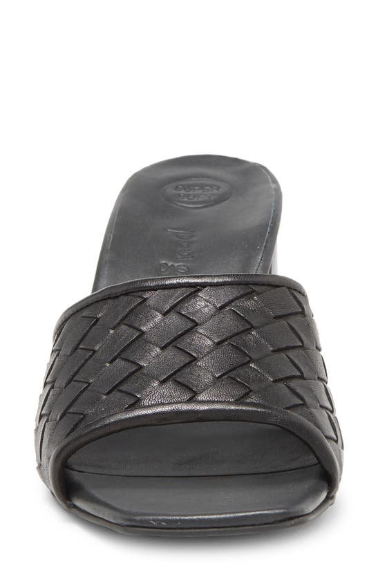 Shop Paul Green Tisha Slide Sandal In Black Wash Leather