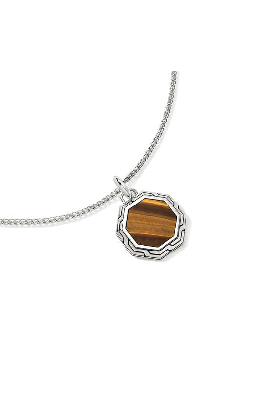 Shop John Hardy Octagon Pendant Necklace In Brown