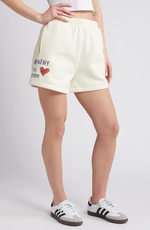 Empathy Is for Lovers Graphic Sweat Shorts in Cream