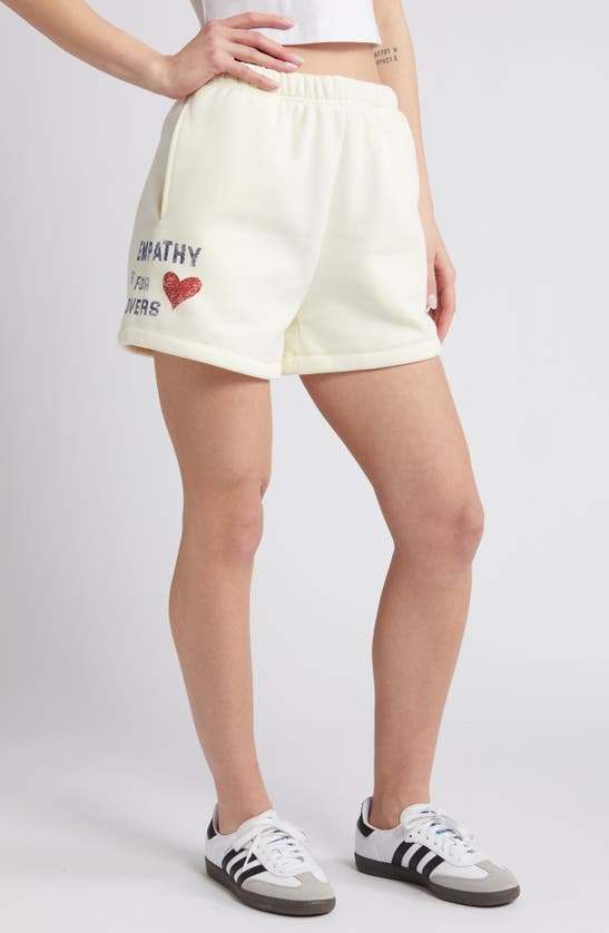THE MAYFAIR GROUP THE MAYFAIR GROUP EMPATHY IS FOR LOVERS GRAPHIC SWEAT SHORTS