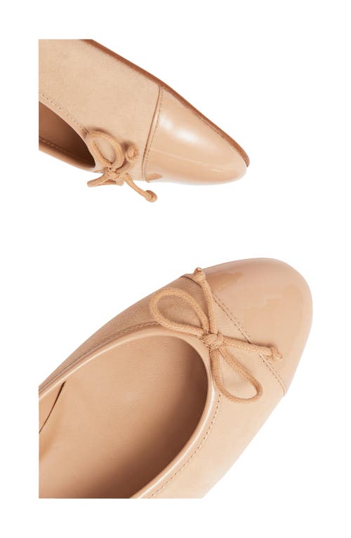 Shop Lk Bennett Kara Cap Toe Ballet Flat In Almond