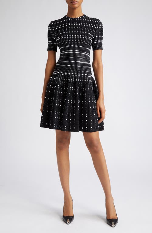 Alexander McQueen Two-Tone Fit & Flare Dress in 1104 Black/White