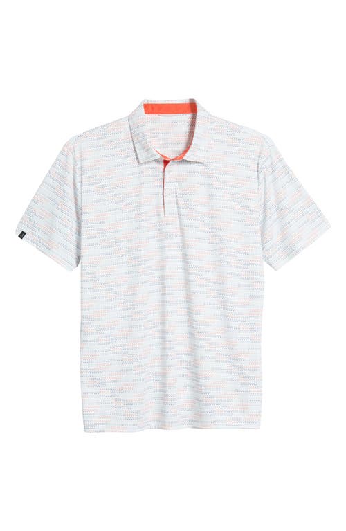 Shop Swannies Carlson Modern Fit Stripe Performance Golf Polo In Grey/coral