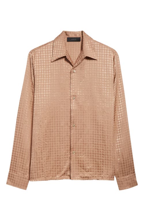 Amiri Ma Quad Monogrammed Satin Shirt In Blush