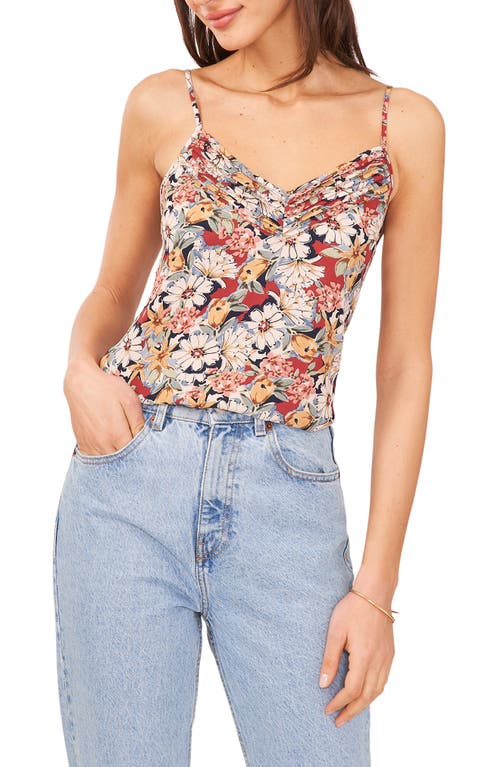 1.STATE Floral Pintuck Camisole in Deep Red