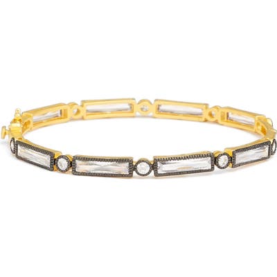 Freida Rothman Two Tone Baguette Crystal Bracelet