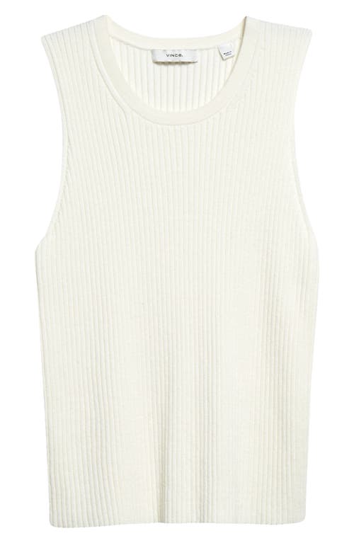 Vince Rib Scoop Neck Cotton Tank in Off White at Nordstrom, Size X-Large