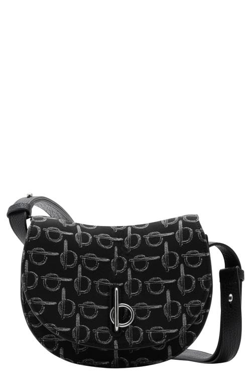burberry Mini Rocking Horse Canvas Crossbody Bag in Black at Nordstrom