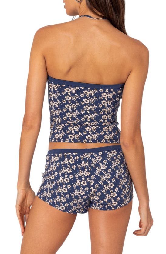 Edikted Flower Power Stretch Cotton Tube Top In Blue