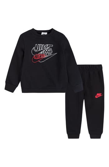 Nike Babies'  Stacked Futura Logo Sweatshirt & Joggers Set In Black