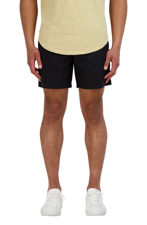 Goodlife Essential Slim Fit Linen & Cotton Shorts in Black