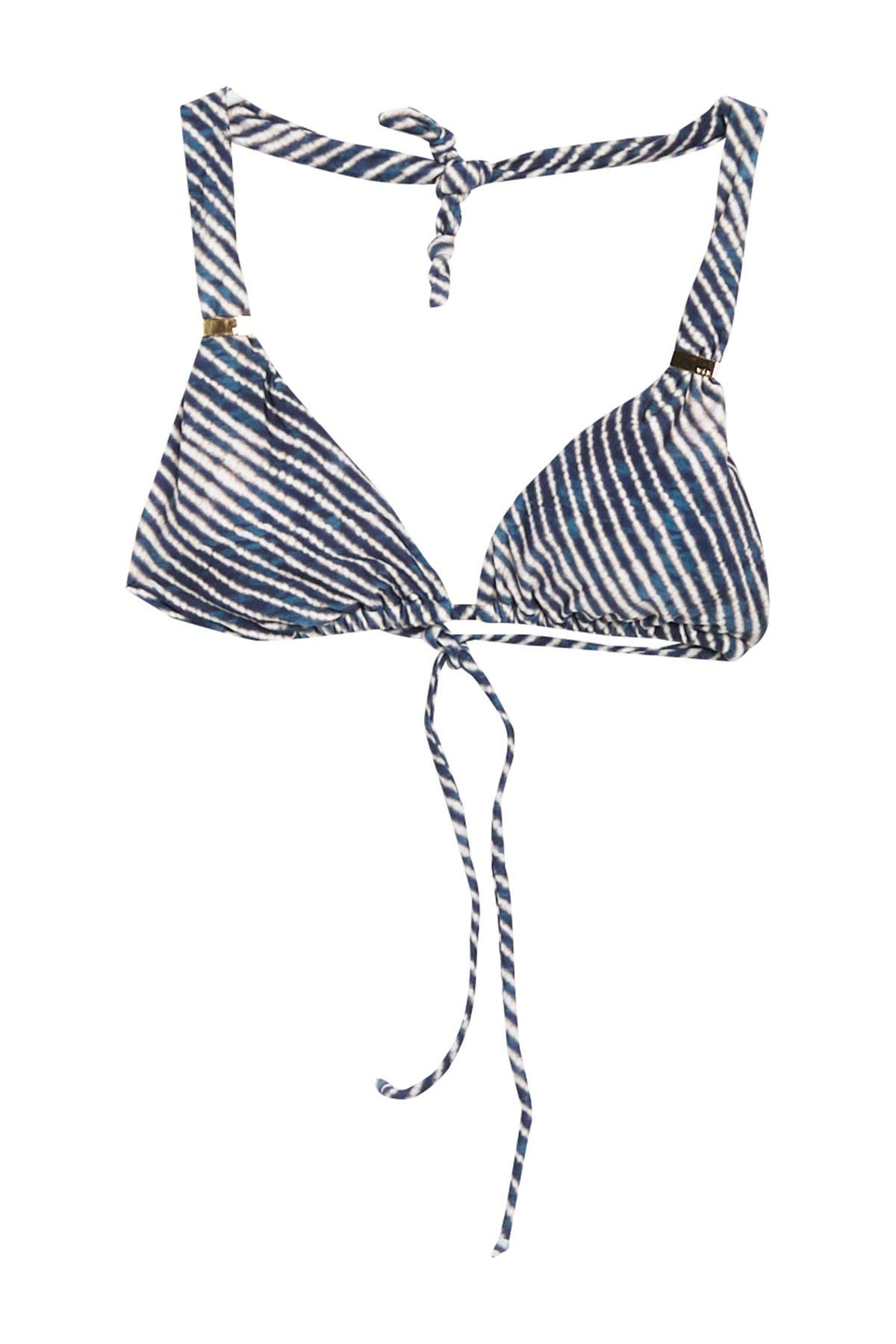 striped triangle bikini top