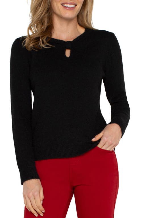 Shop Liverpool Cutout Brushed Sweater In Black