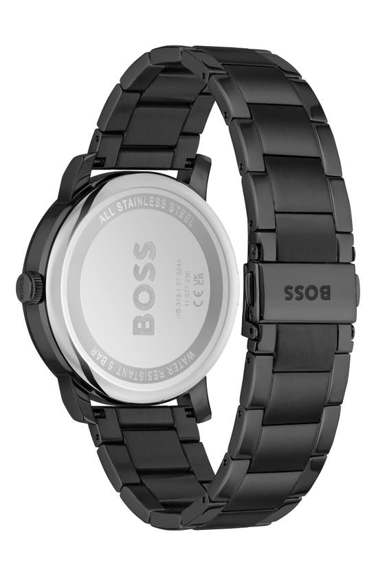 Shop Hugo Boss Contender Bracelet Watch, 44mm In Black