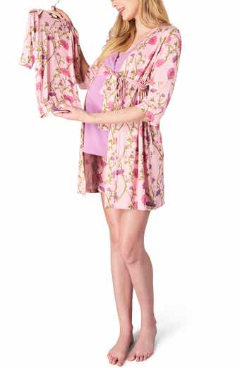 3 Pieces Hospital Pack: Nursing Nightie + Robe - Pink Floral – Angel  Maternity USA
