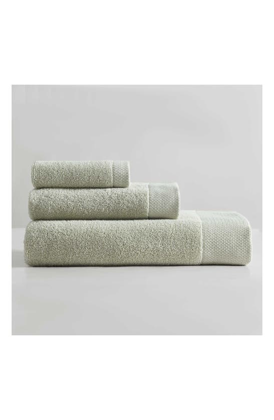 Calvin Klein Entwine 3-piece Towel Set In Pastel Green