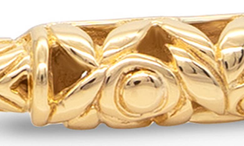 Shop Devata 14k Gold Plate 6mm Bali Leaf Bangle Bracelet