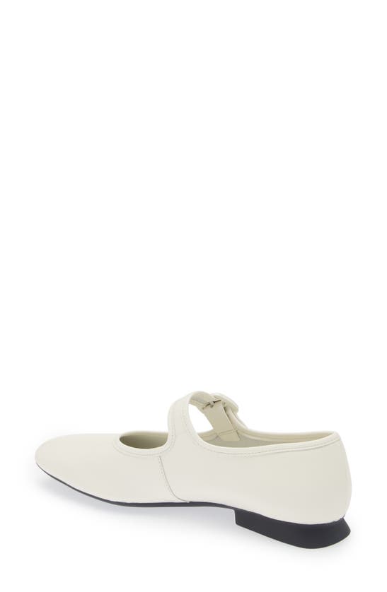 Camper Casi Myra Leather Ballerina Shoes In White Natural
