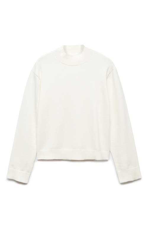 MANGO Perkins Mock Neck Sweater Ecru at Nordstrom,