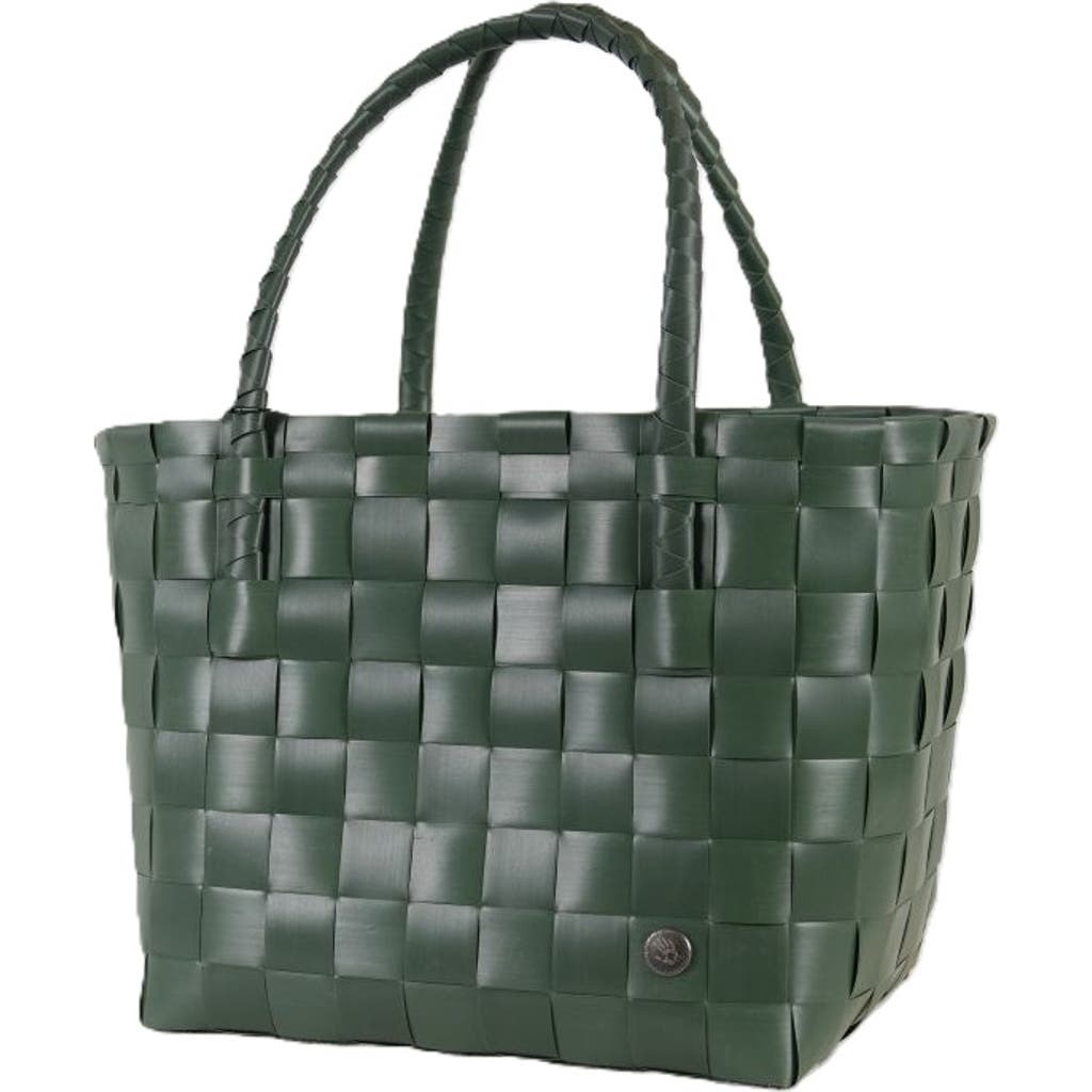 Handed By Paris Recycled Plastic Tote Bag In Forest Green