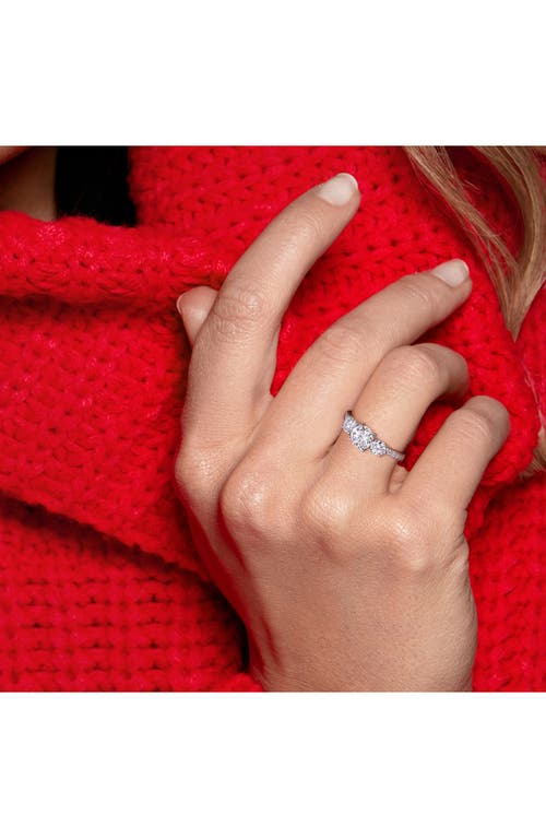 Delmar Dew Created Moissanite Ring In White/white Gold