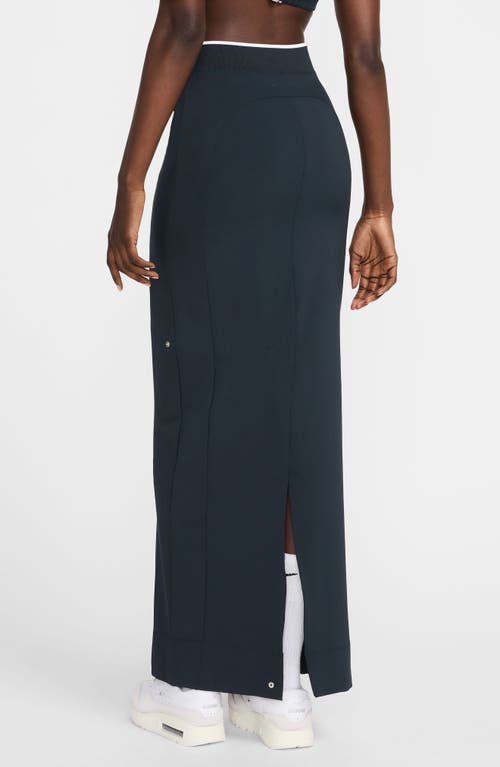 Nike X Jacquemus Maxi Skirt In Dark Obsidian/white