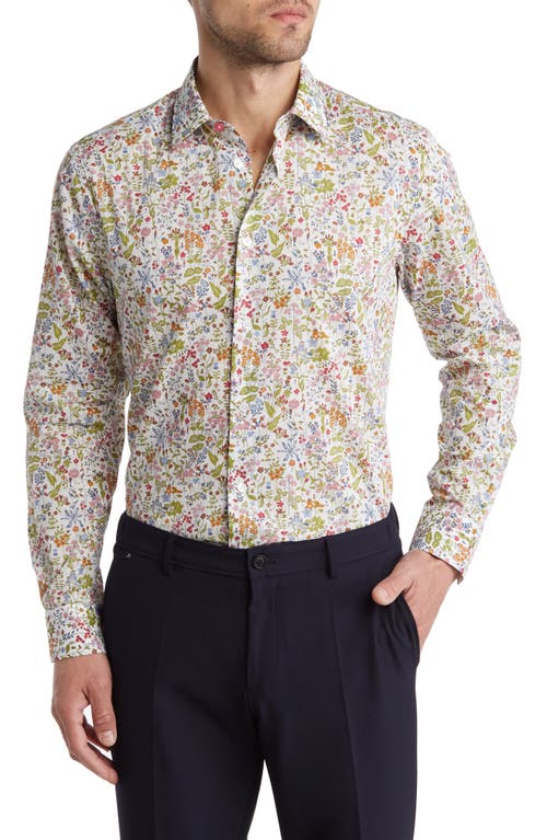 Paul Smith Tailored Fit Floral Cotton Button-Up Shirt at Nordstrom,