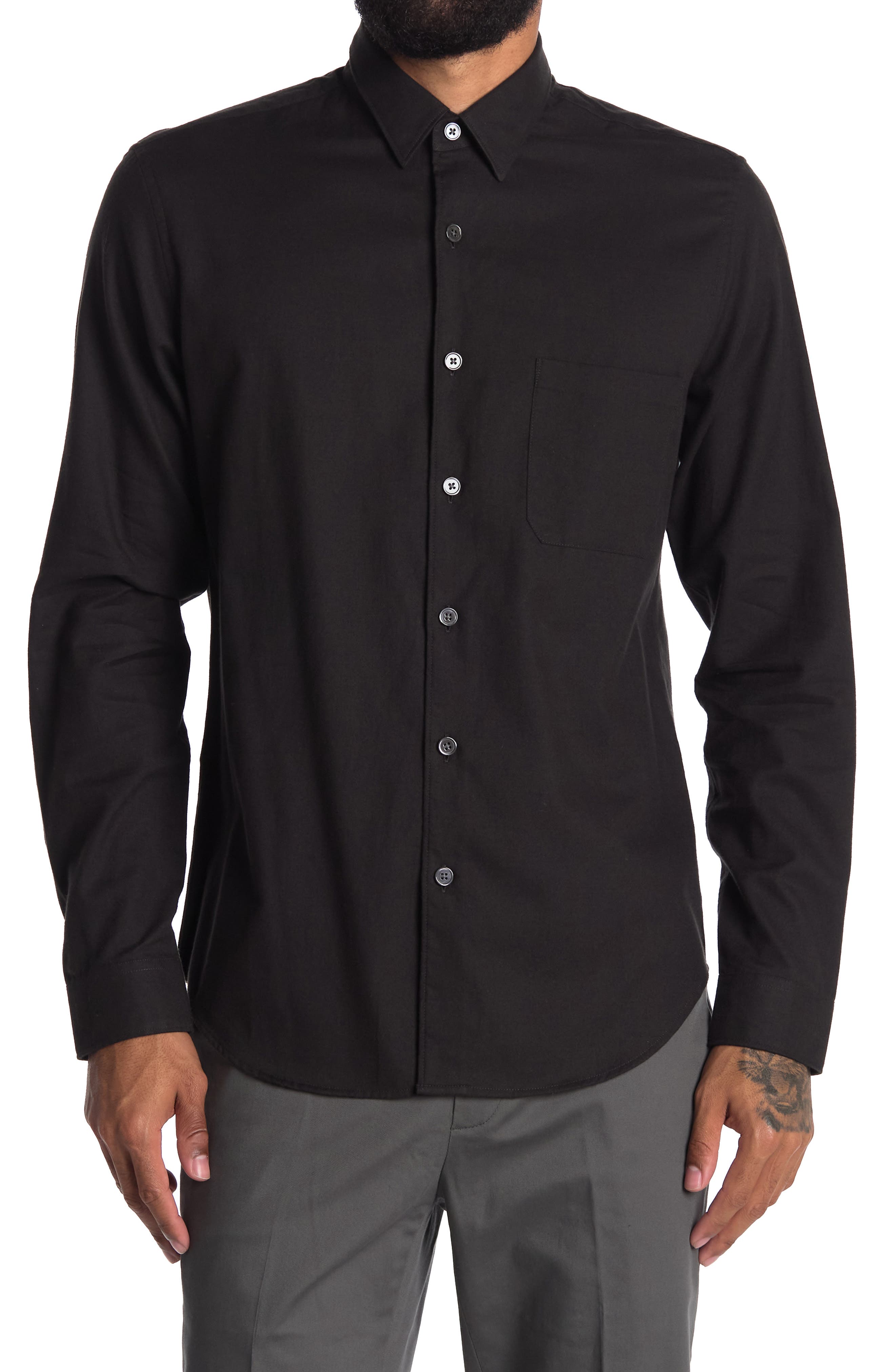 black long sleeve button down