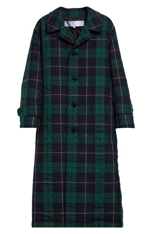 Shop Tao Comme Des Garçons Yarn Dyed Check Coat In Navy/green